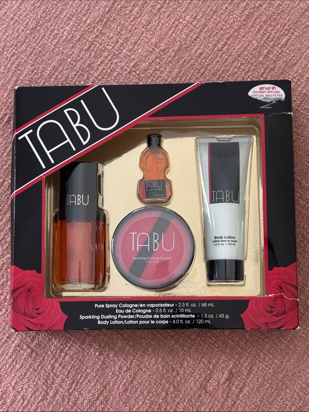 Tabu retro Bath & Body Gift Set  new in box